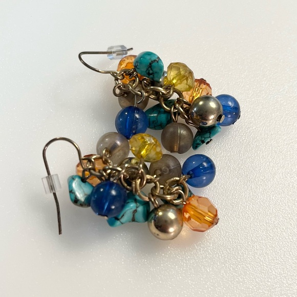 Artisan Handmade Dangle Turquoise Chip
Boho Beaded Chandelier Drop Earrings - Picture 4 of 16